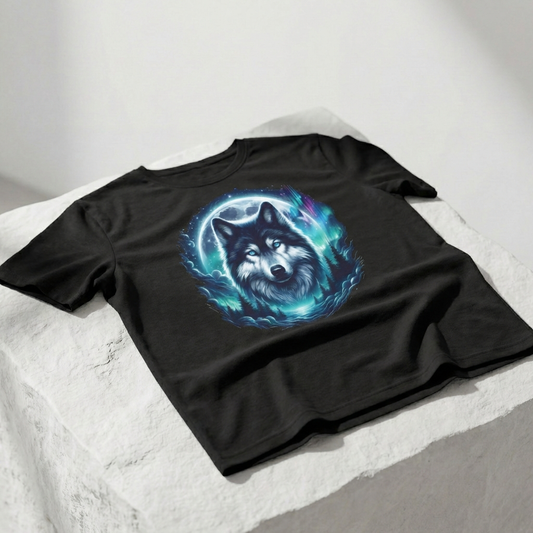 Northern Wolf Glow Unisex Grafik-T-Shirt