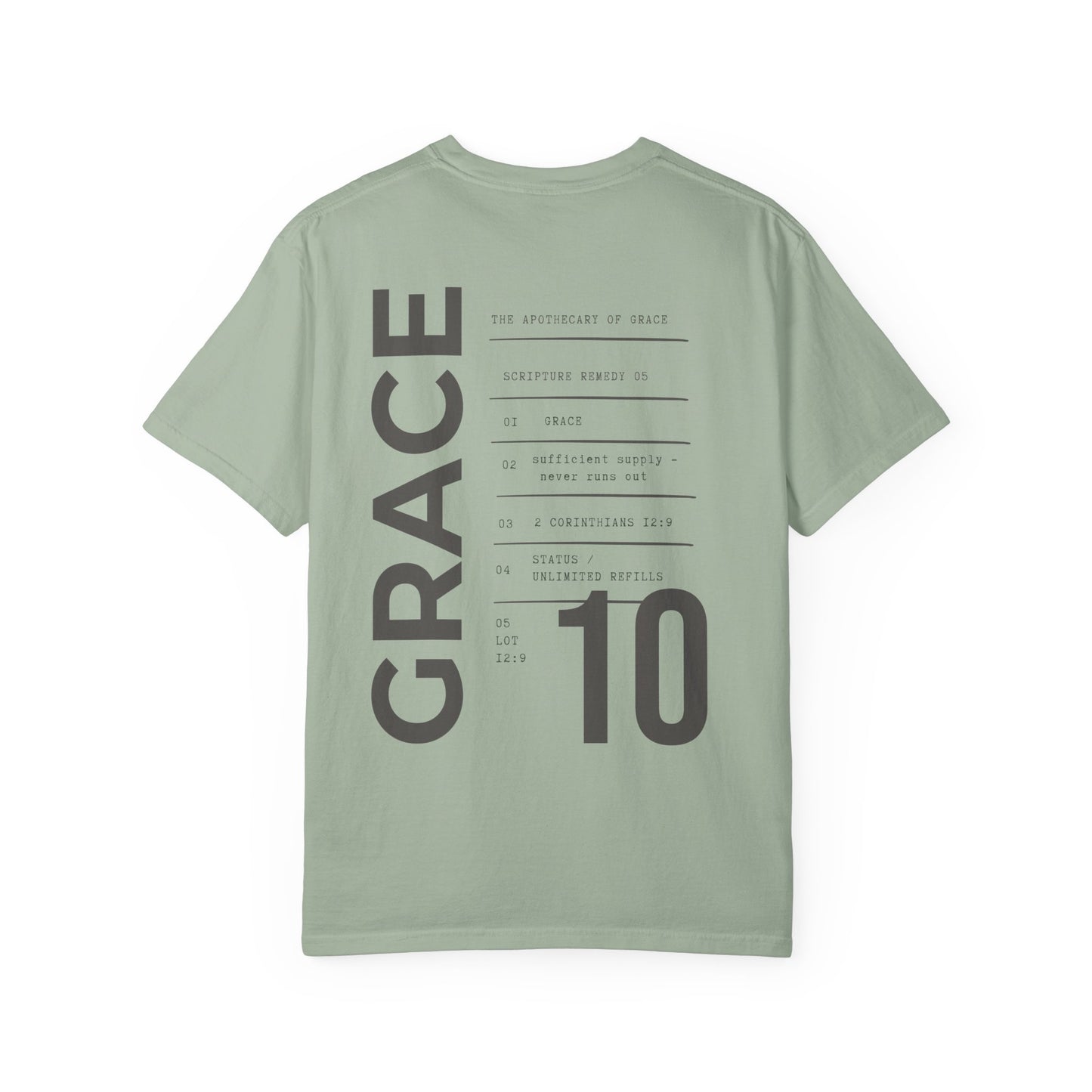 Grace - Personalized Number Scripture Unisex T-Shirt, 2 Corinthians 12:9 Bible Verse Tee, Christian Gift for Recovery, Modern Streetwear Faith