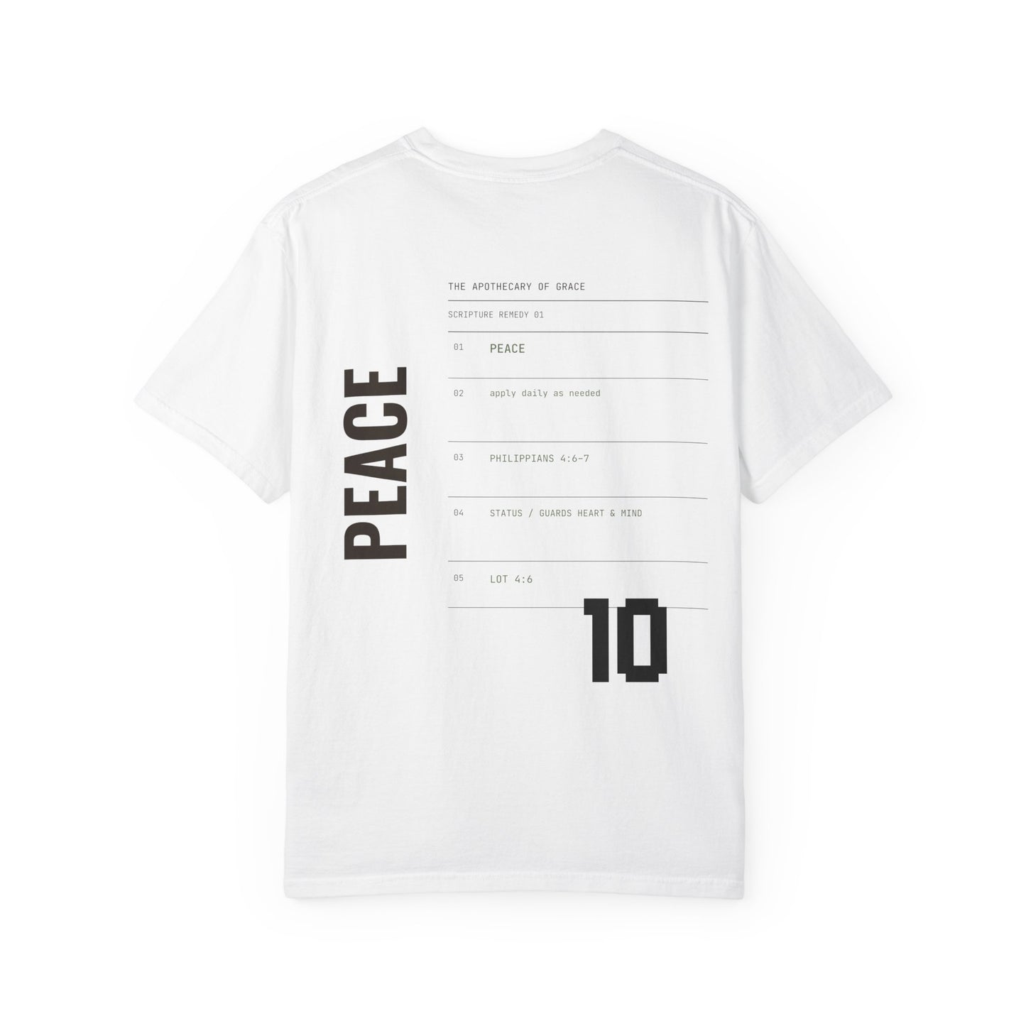 Peace - Personalized Number Scripture Unisex T-Shirt, Philippians 4:6-7 Bible Verse Tee, Christian Gift for Anxiety, Modern Streetwear Faith