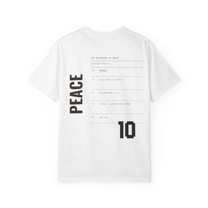 Peace - Personalized Number Scripture Unisex T-Shirt, Philippians 4:6-7 Bible Verse Tee, Christian Gift for Anxiety, Modern Streetwear Faith