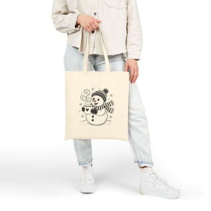 Gemütlicher Schneemann - Canvas-Tragetasche