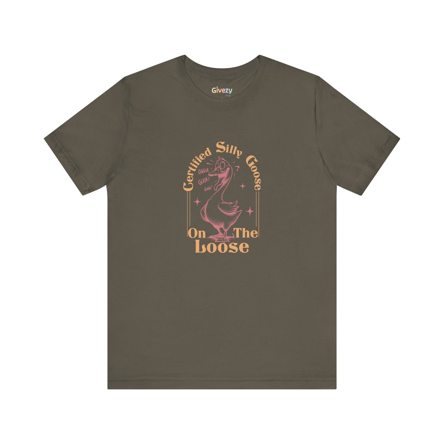 Zertifizierte „Verrückte Gans auf freiem Fuß“ — Unisex-Grafik-T-Shirt