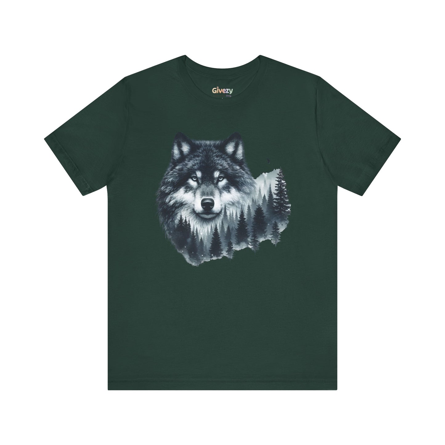 Wolf im Wald Unisex Grafik T-Shirt