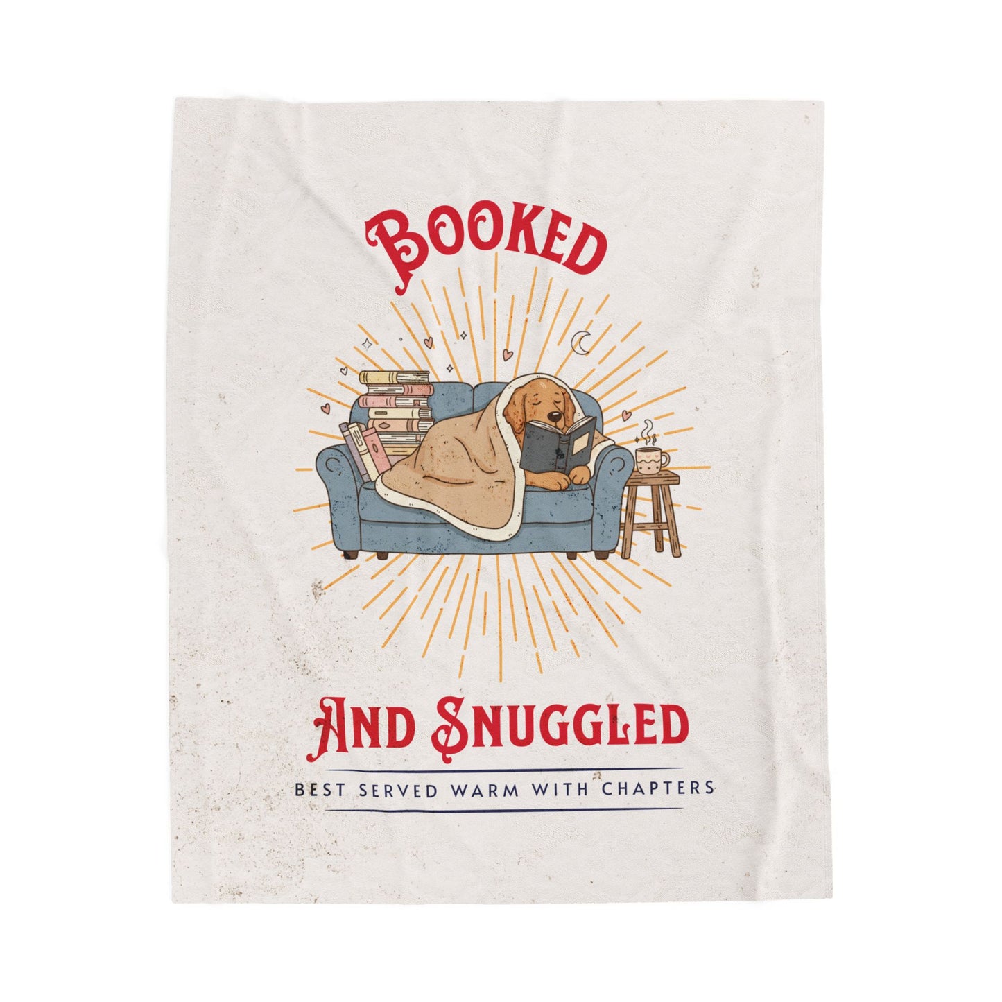 Booked and Snuggled Kuschelige Ultraweiche Velours-Decke