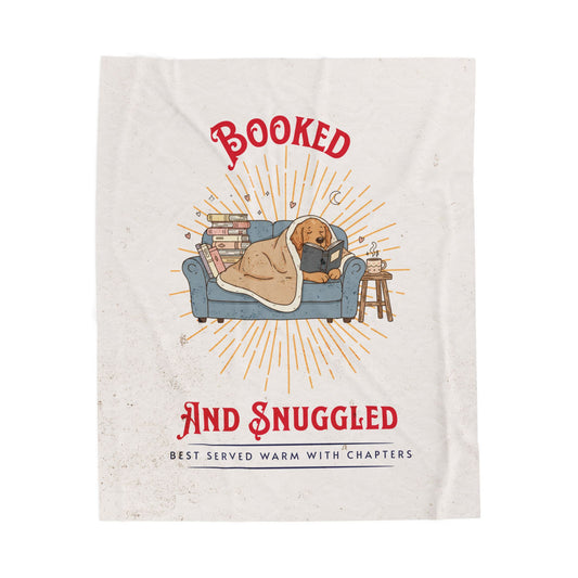 Booked and Snuggled Kuschelige Ultraweiche Velours-Decke