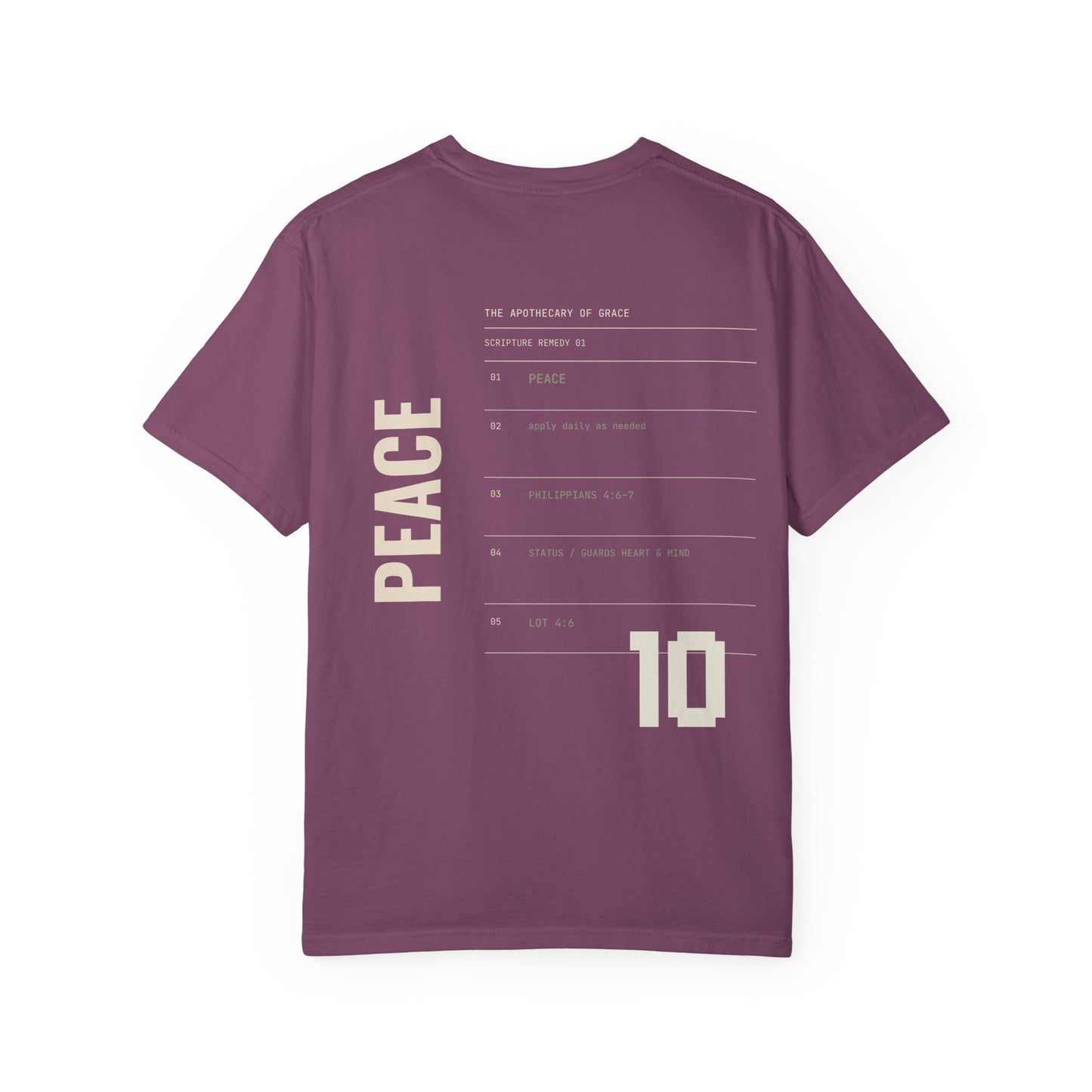 Peace - Personalized Number Scripture Unisex T-Shirt, Philippians 4:6-7 Bible Verse Tee, Christian Gift for Anxiety, Modern Streetwear Faith