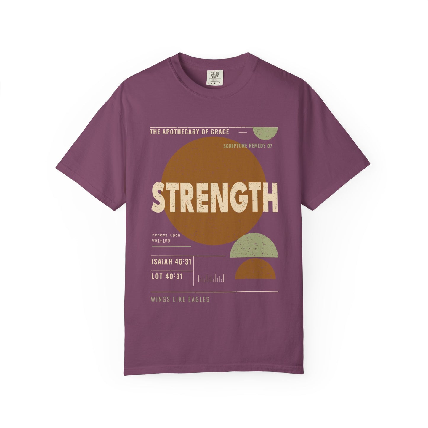 Strength - Retro Mid-Century Scripture Unisex T-Shirt, Isaiah 40:31 Bible Verse Tee, Christian Gift for Caregivers, Modern Graphic Faith Apparel