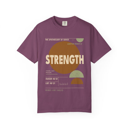 Strength - Retro Mid-Century Scripture Unisex T-Shirt, Isaiah 40:31 Bible Verse Tee, Christian Gift for Caregivers, Modern Graphic Faith Apparel