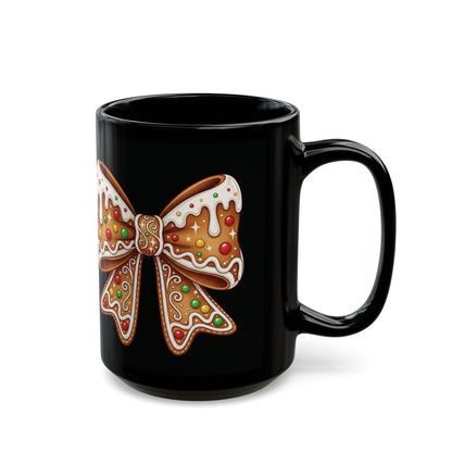 Gingerbread Bow - Black Mug (11oz/15oz)
