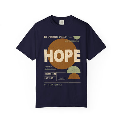 Hope - Retro Mid-Century Scripture Unisex T-Shirt, Romans 15:13 Bible Verse Tee, Christian Gift for Long Waits, Modern Graphic Faith Apparel