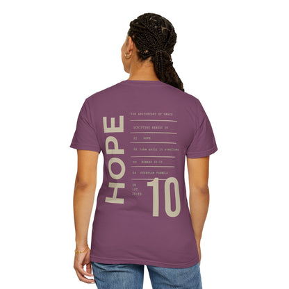 Hope - Personalized Number Scripture Unisex T-Shirt, Romans 15:13 Bible Verse Tee, Christian Gift for Long Waits, Modern Streetwear Faith