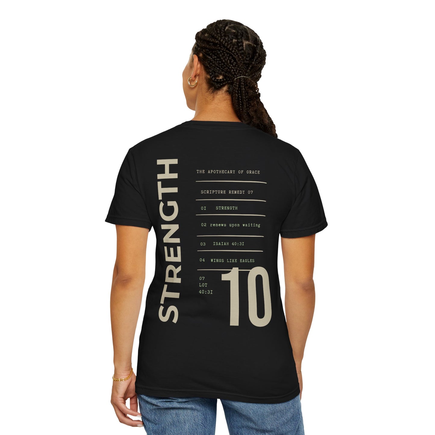 Strength - Personalized Number Scripture Unisex T-Shirt, Isaiah 40:31 Bible Verse Tee, Christian Gift for Caregivers, Modern Streetwear Faith