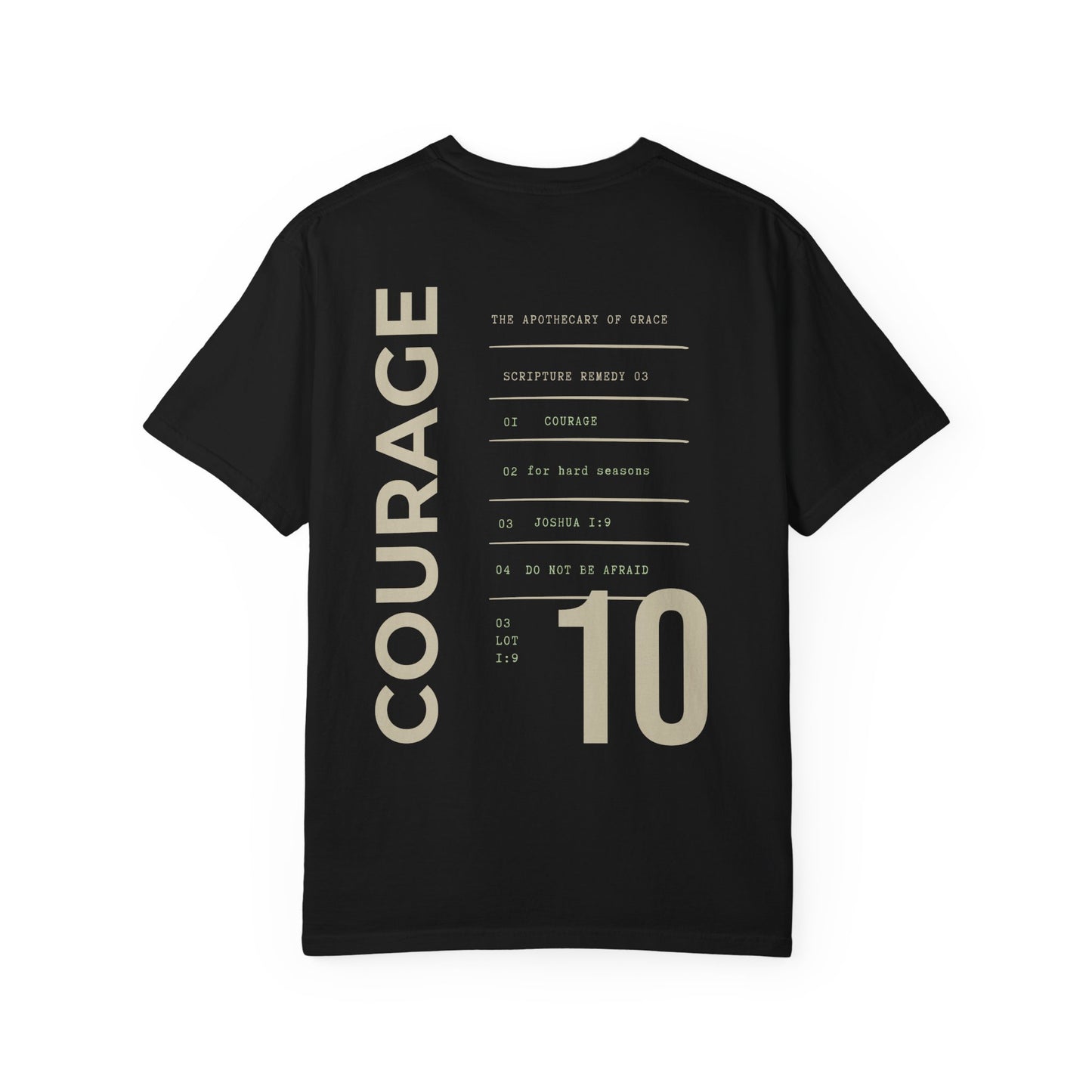 Courage - Personalized Number Scripture Unisex T-Shirt, Joshua 1:9 Bible Verse Tee, Christian Gift for Hard Times, Modern Streetwear Faith