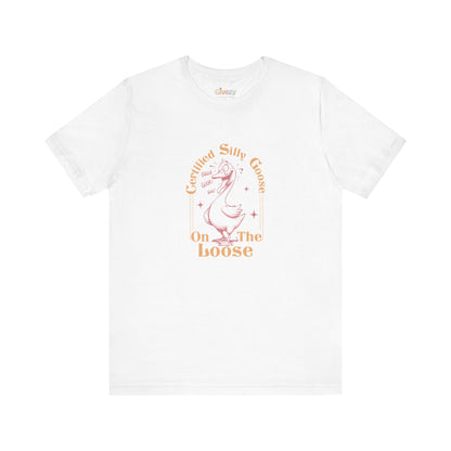 Zertifizierte „Verrückte Gans auf freiem Fuß“ — Unisex-Grafik-T-Shirt
