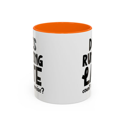 Zählt Zuspätkommen als Sport? - Zweifarbige Tasse (325 ml/443 ml)