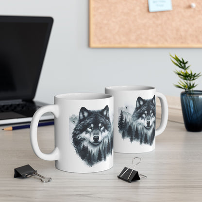 Wolf Forest - Weiße Tasse (325ml/444ml)
