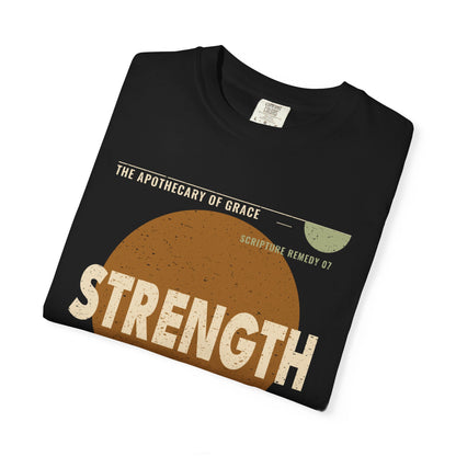 Strength - Retro Mid-Century Scripture Unisex T-Shirt, Isaiah 40:31 Bible Verse Tee, Christian Gift for Caregivers, Modern Graphic Faith Apparel