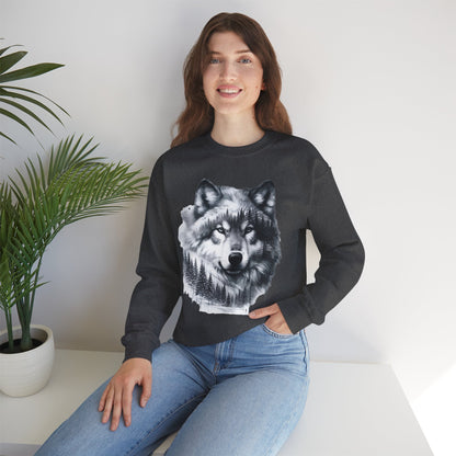 Forest Wolf Unisex Rundhals-Sweatshirt