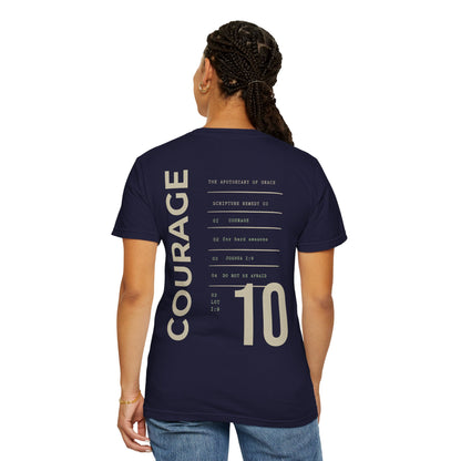 Courage - Personalized Number Scripture Unisex T-Shirt, Joshua 1:9 Bible Verse Tee, Christian Gift for Hard Times, Modern Streetwear Faith