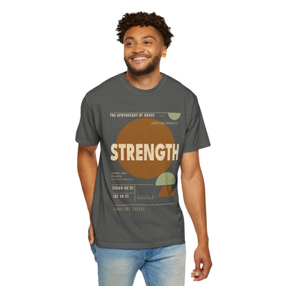 Strength - Retro Mid-Century Scripture Unisex T-Shirt, Isaiah 40:31 Bible Verse Tee, Christian Gift for Caregivers, Modern Graphic Faith Apparel