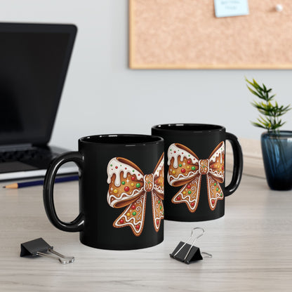 Gingerbread Bow - Black Mug (11oz/15oz)