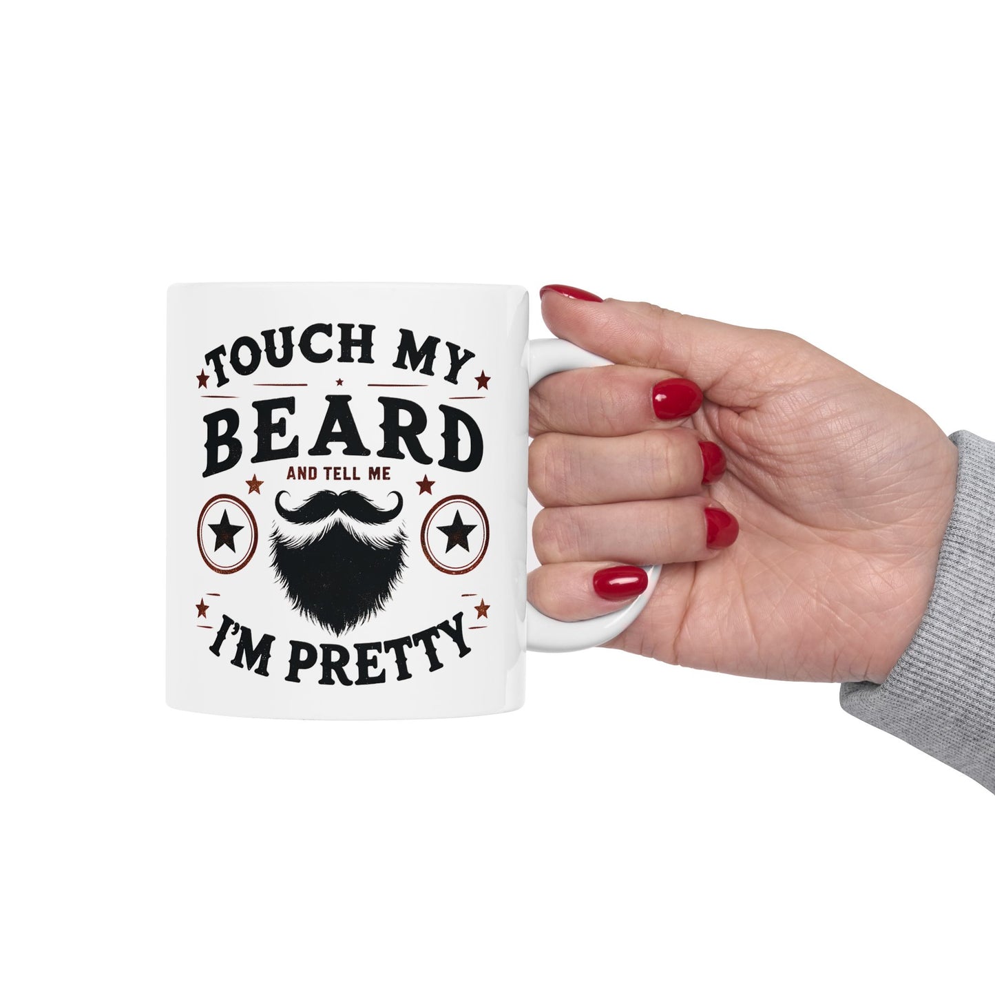 Berühre meinen Bart - Weiße Tasse (325ml/444ml)