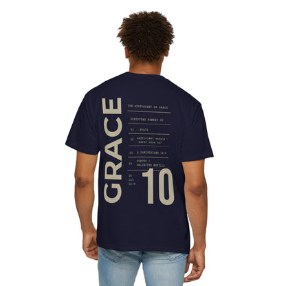 Grace - Personalized Number Scripture Unisex T-Shirt, 2 Corinthians 12:9 Bible Verse Tee, Christian Gift for Recovery, Modern Streetwear Faith
