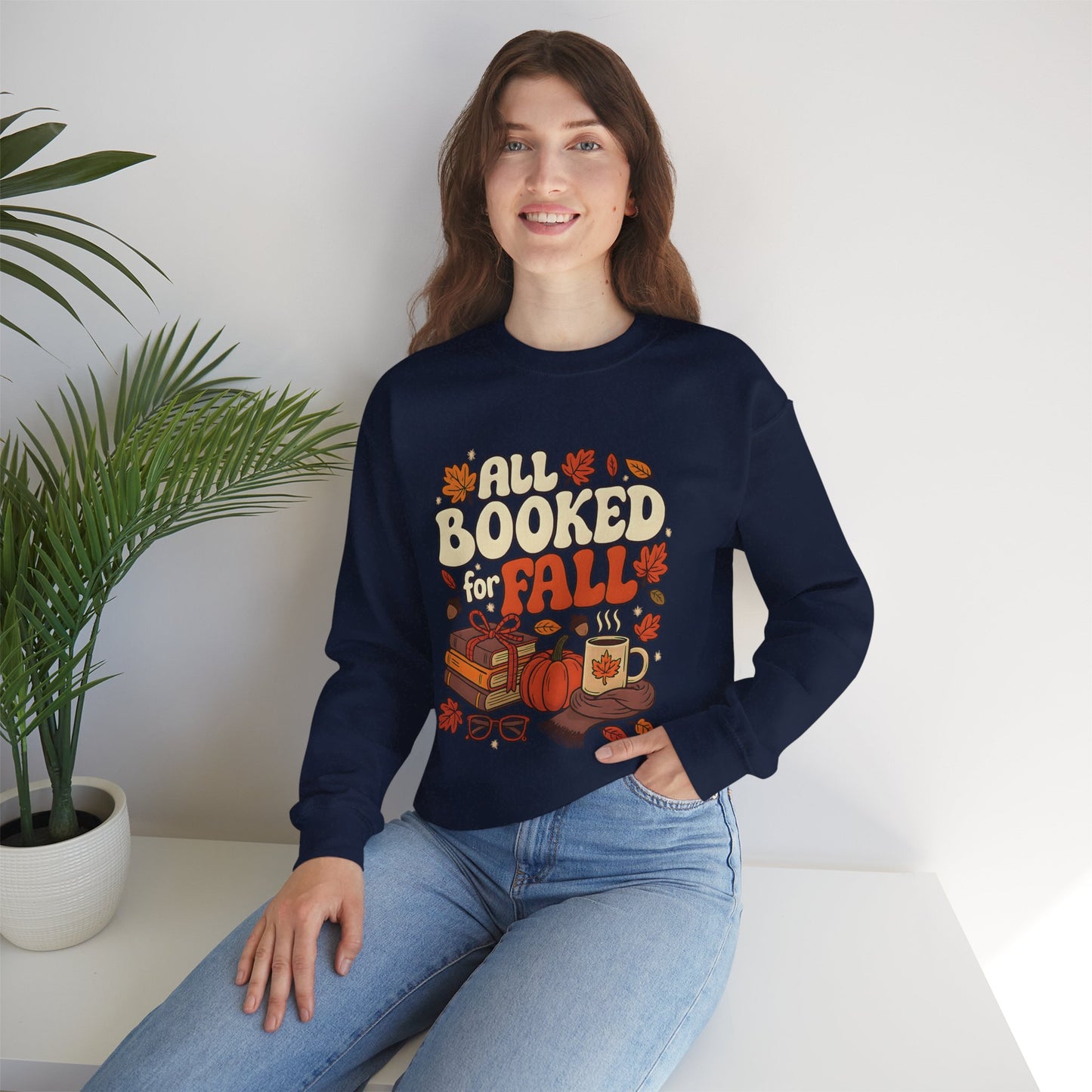 All Booked for Fall Rundhals-Sweatshirt