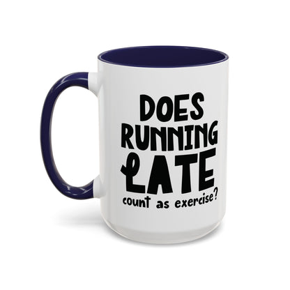 Zählt Zuspätkommen als Sport? - Zweifarbige Tasse (325 ml/443 ml)