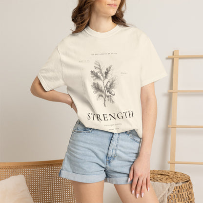 Strength - Vintage Botanical Scripture Unisex T-Shirt, Isaiah 40:31 Bible Verse Tee, Christian Gift for Caregivers, Editorial Faith Apparel