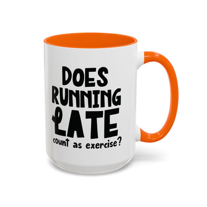 Zählt Zuspätkommen als Sport? - Zweifarbige Tasse (325 ml/443 ml)