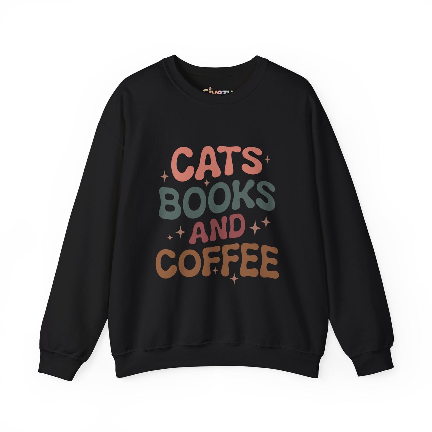 Katzen, Bücher und Kaffee Rundhals-Sweatshirt