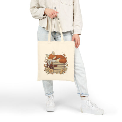 Fox & Books - Canvas Tote Bag (2 Colors)