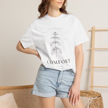 Comfort - Vintage Botanical Scripture Unisex T-Shirt, Psalm 23:4 Bible Verse Tee, Christian Gift for Grief, Editorial Faith Apparel