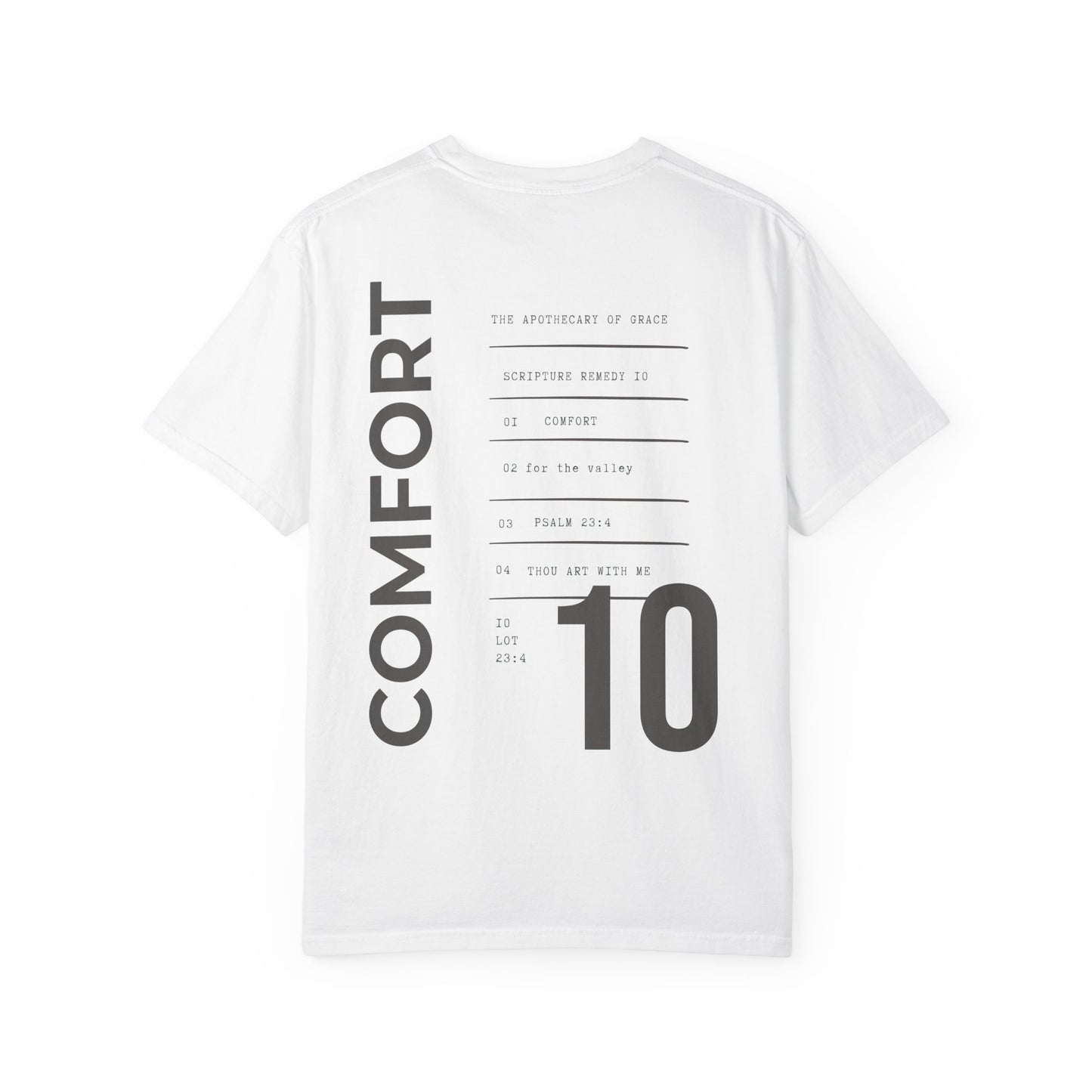 Comfort - Personalized Number Scripture Unisex T-Shirt, Psalm 23:4 Bible Verse Tee, Christian Gift for Grief, Modern Streetwear Faith