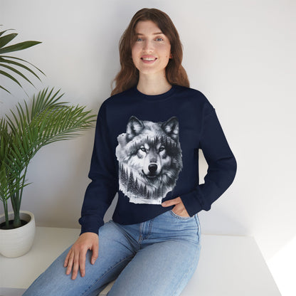 Forest Wolf Unisex Rundhals-Sweatshirt