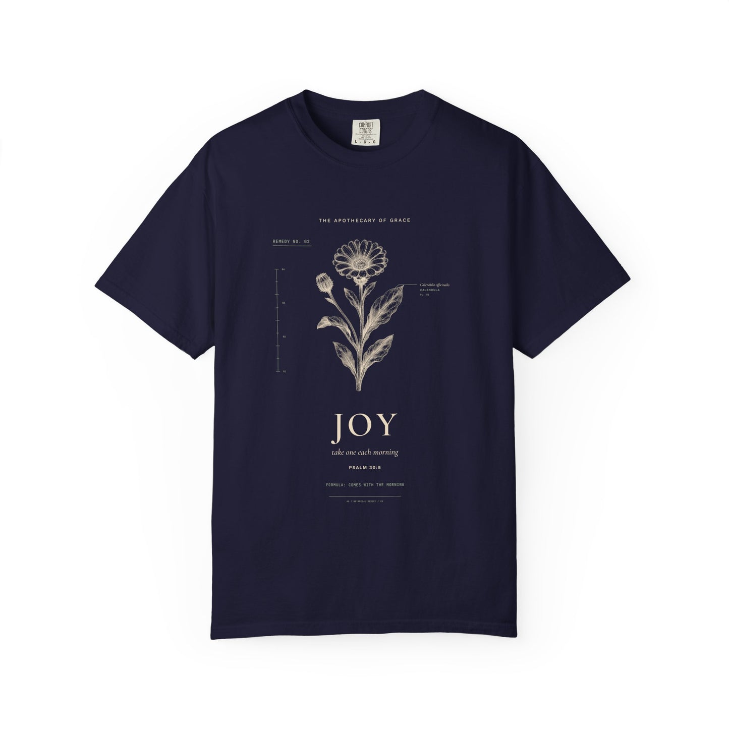Joy - Vintage Botanical Scripture Unisex T-Shirt, Psalm 30:5 Bible Verse Tee, Christian Gift for Encouragement, Editorial Faith Apparel