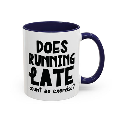 Zählt Zuspätkommen als Sport? - Zweifarbige Tasse (325 ml/443 ml)