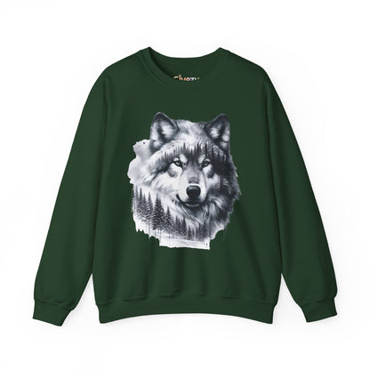 Forest Wolf Unisex Rundhals-Sweatshirt