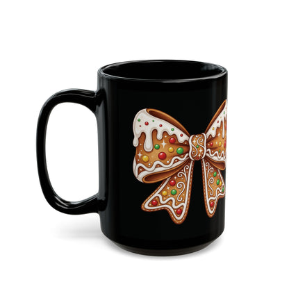 Gingerbread Bow - Black Mug (11oz/15oz)