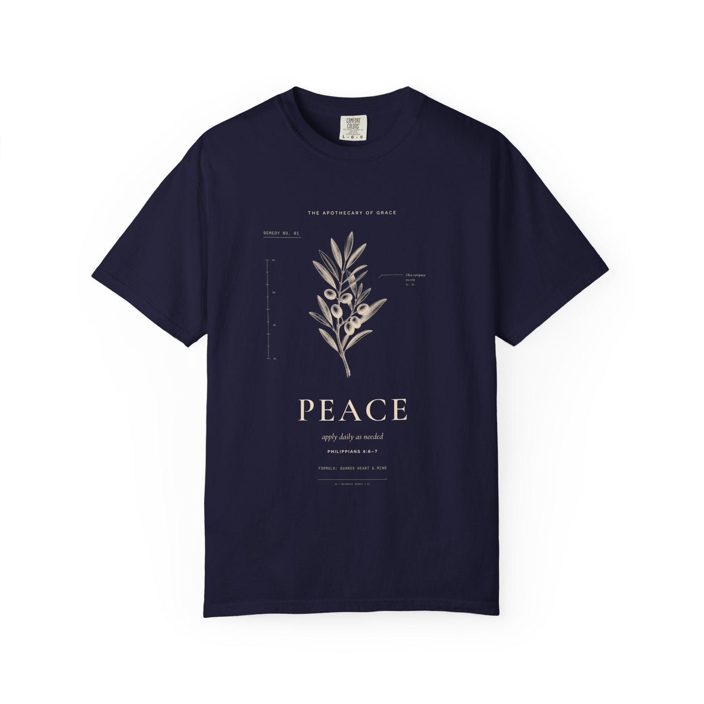 Peace - Vintage Botanical Scripture Unisex T-Shirt, Philippians 4:6-7 Bible Verse Tee, Christian Gift for Anxiety, Editorial Faith Apparel