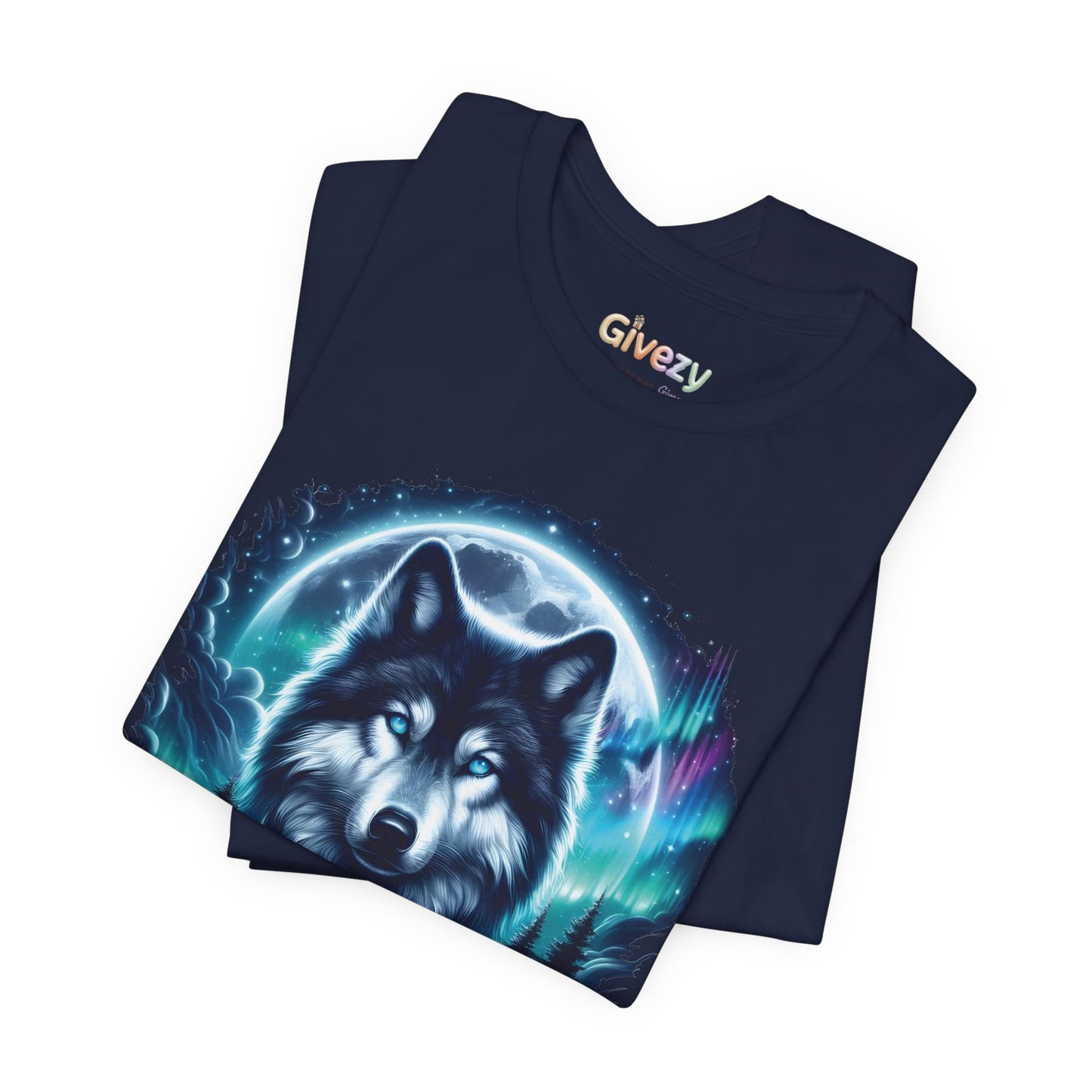 Northern Wolf Glow Unisex Grafik-T-Shirt
