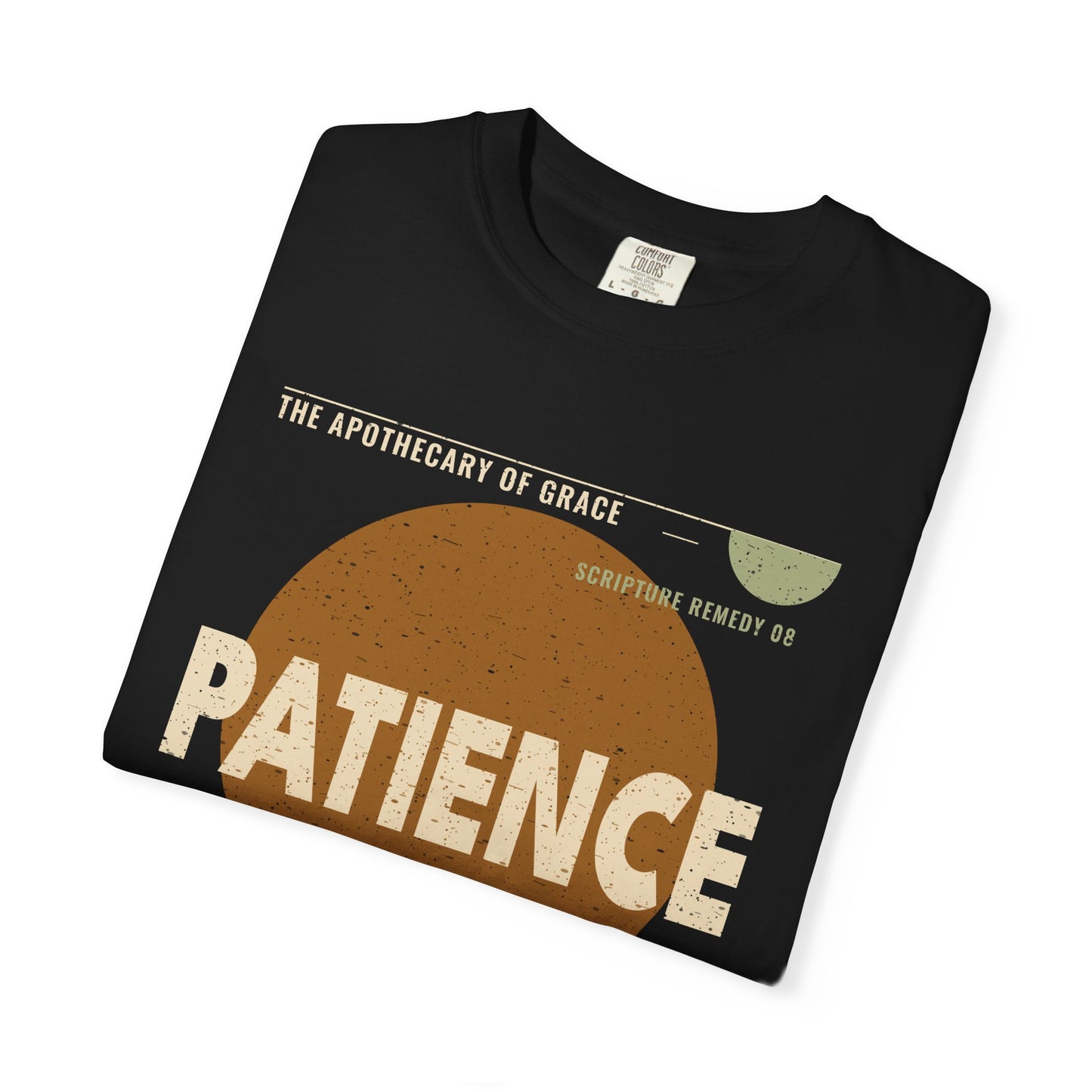 Patience - Retro Mid-Century Scripture Unisex T-Shirt, Romans 12:12 Bible Verse Tee, Christian Gift for Waiting, Modern Graphic Faith Apparel