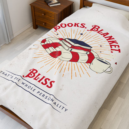 Bücher. Decke. Bliss Ultraweiche Veloursdecke