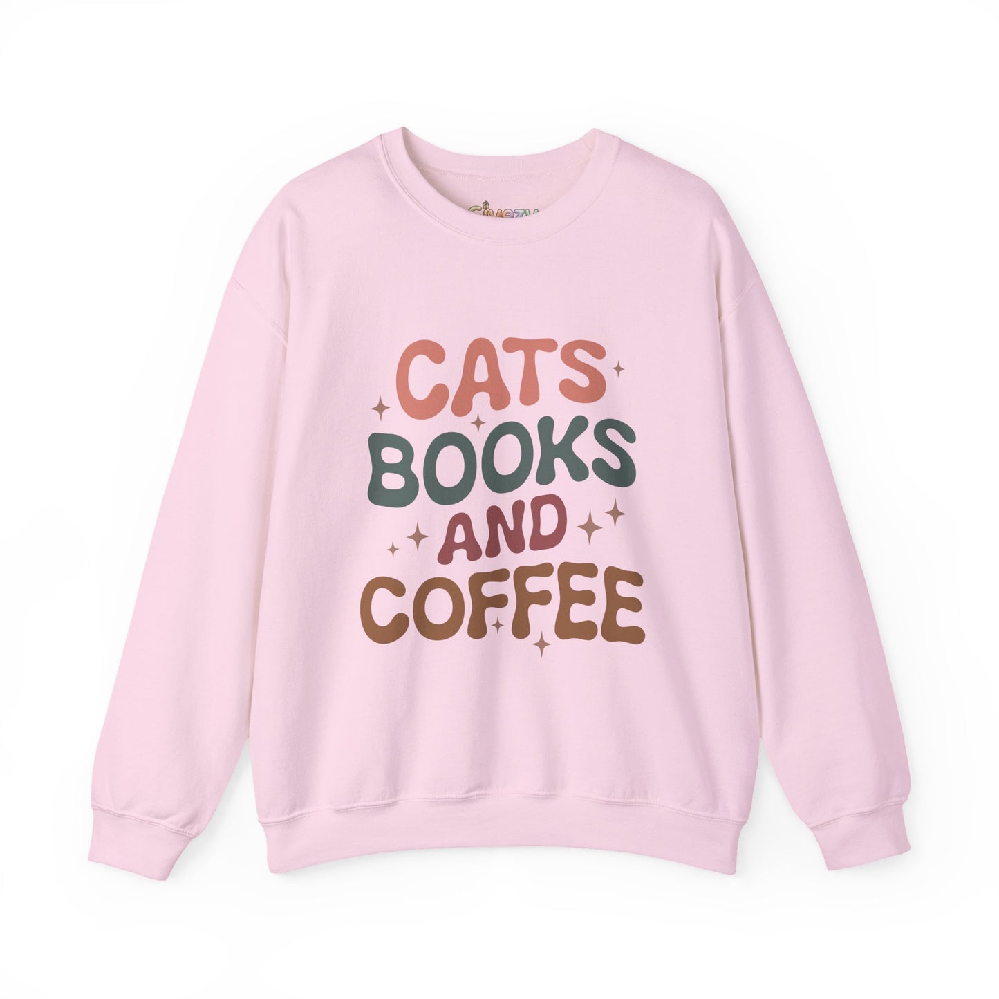 Katzen, Bücher und Kaffee Rundhals-Sweatshirt