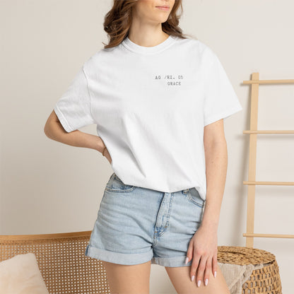 Grace - Personalized Number Scripture Unisex T-Shirt, 2 Corinthians 12:9 Bible Verse Tee, Christian Gift for Recovery, Modern Streetwear Faith