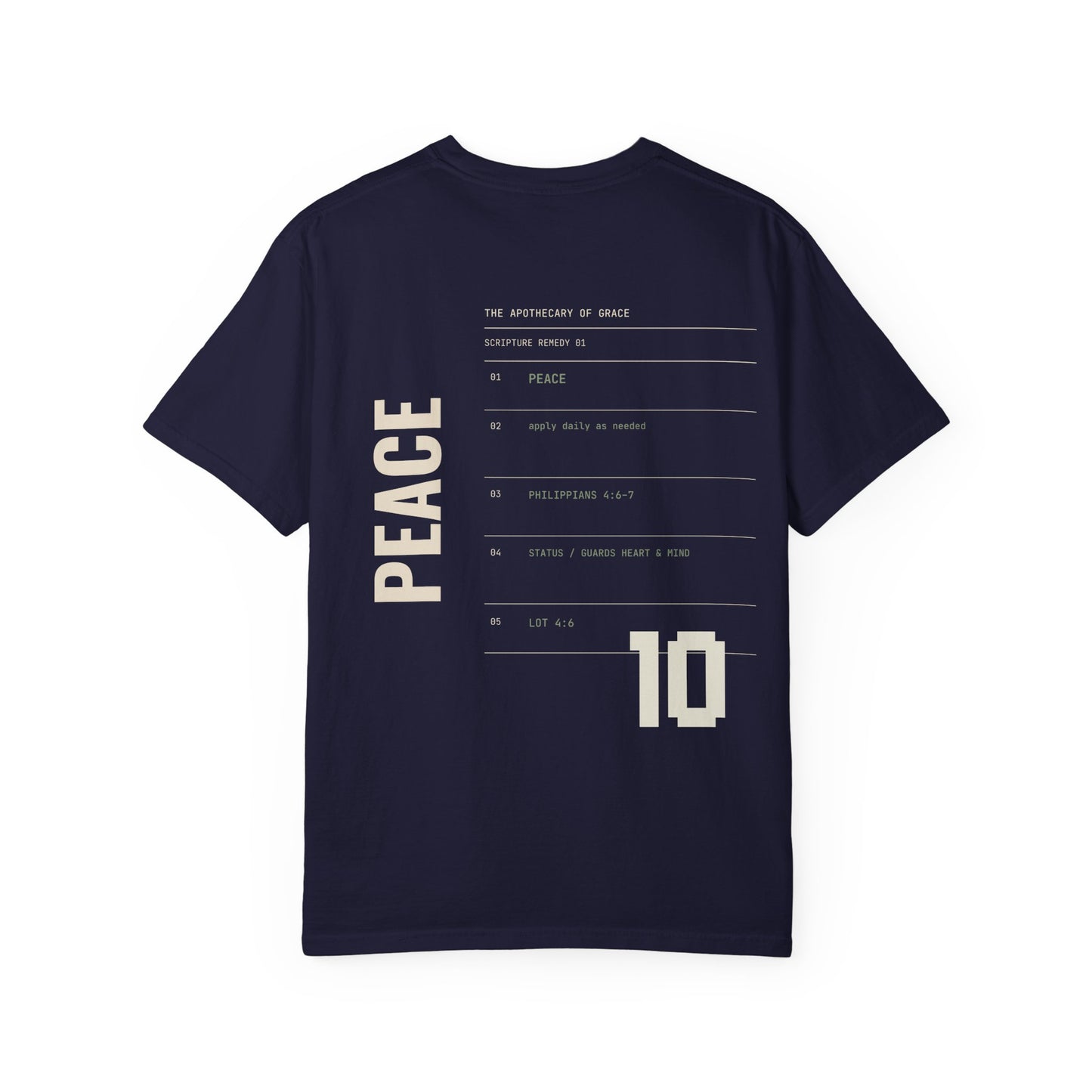 Peace - Personalized Number Scripture Unisex T-Shirt, Philippians 4:6-7 Bible Verse Tee, Christian Gift for Anxiety, Modern Streetwear Faith