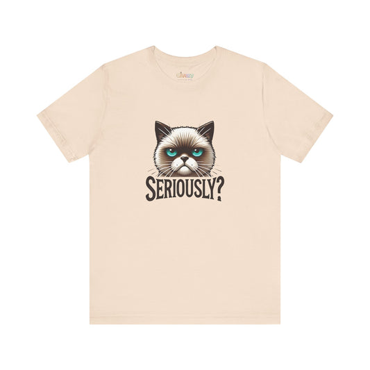 Ernsthaft? Launische Katze Gesicht Unisex Grafik T-Shirt