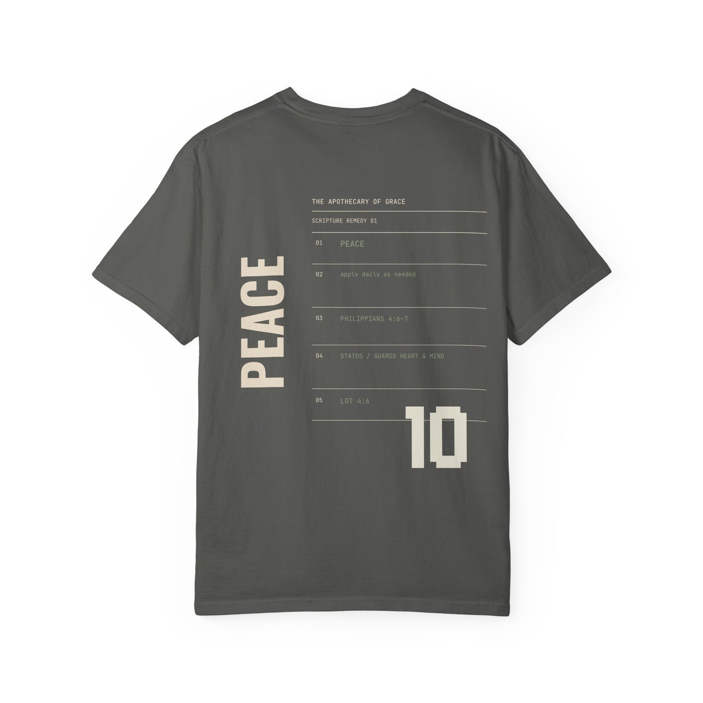 Peace - Personalized Number Scripture Unisex T-Shirt, Philippians 4:6-7 Bible Verse Tee, Christian Gift for Anxiety, Modern Streetwear Faith