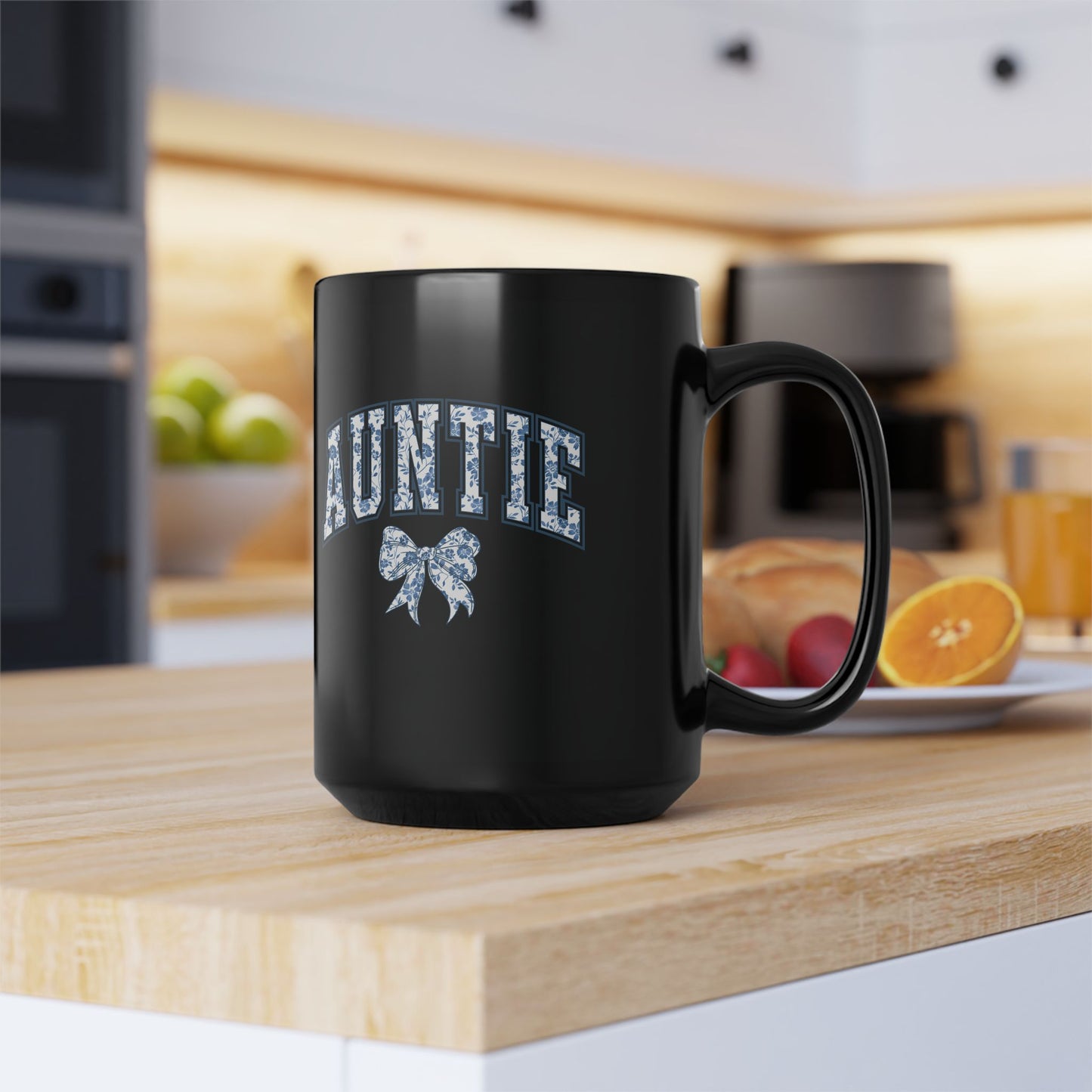 Tante Chinoiserie-Schleife – Schwarze Tasse (325 ml/443 ml)
